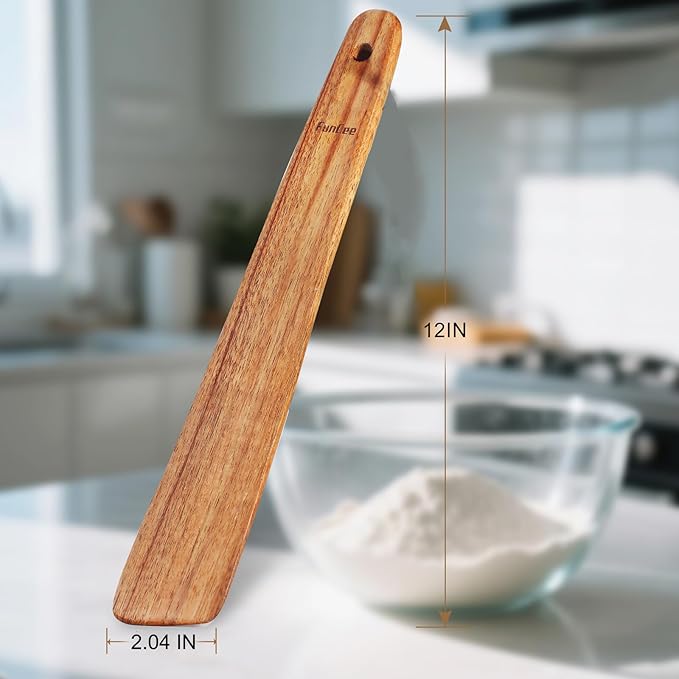 2 Pack Teak Wood Spatula, 12 Inch Wooden Spoons - Image 6