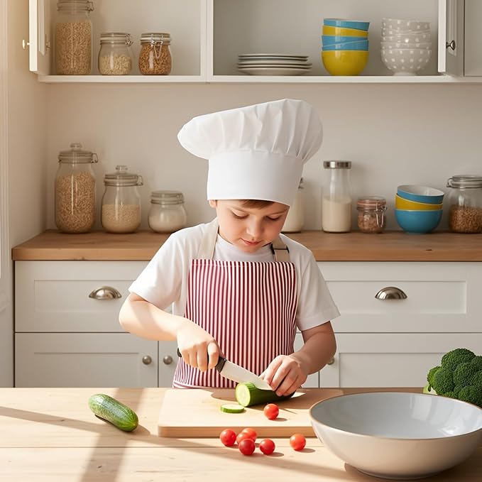 2 Pack Stripes Kids Apron, Kids Cooking Aprons - Image 7