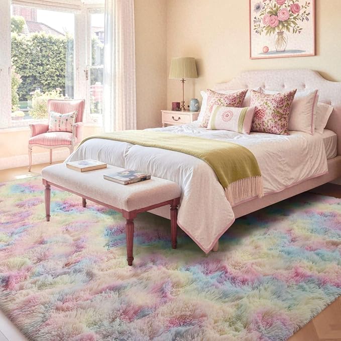 6x9 Ft Large Shag Kids Colorful Rug - Image 3