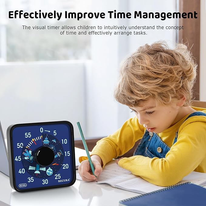 Secura 7.5-Inch Astronaut Pattern Visual Timer - Image 4