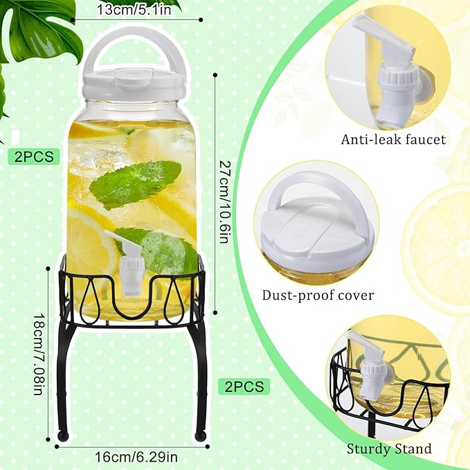 Tanlade 2 Pcs Plastic Drink Dispenser