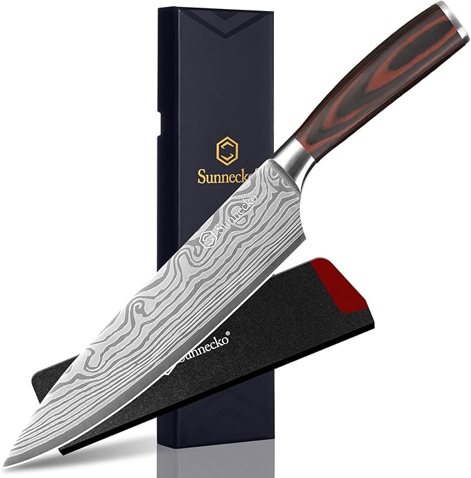 Sunnecko 8 Inch Chef Knife, Professional Japanese Style Kitchen Knife by Sunnecko