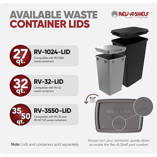 Rev-A-Shelf 35 Quart Kitchen Sink Garbage Can - Image 4