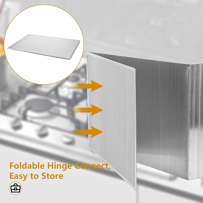 3 Sided Oil Splatter Guard, Upgrade Stainless Steel Anti Splatter Shield - Image 5