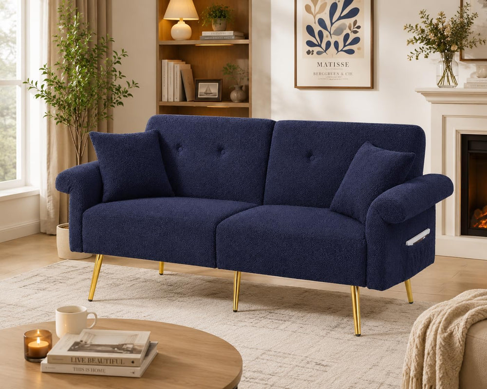 Majnesvon 71" Convertible Folding Sleeper Sofa Couch,Modern Velvet Loves...