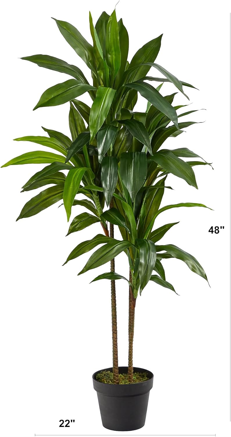 Nearly Natural 48in Artificial Dracaena with Real Touch Leaves and Multi Tona...