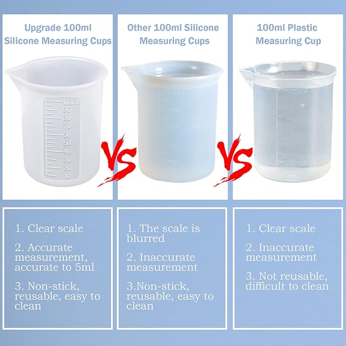10pcs Silicone Measuring Cups for Resin, 100ml Mixing Cups for Resin DIY Craft - Image 2