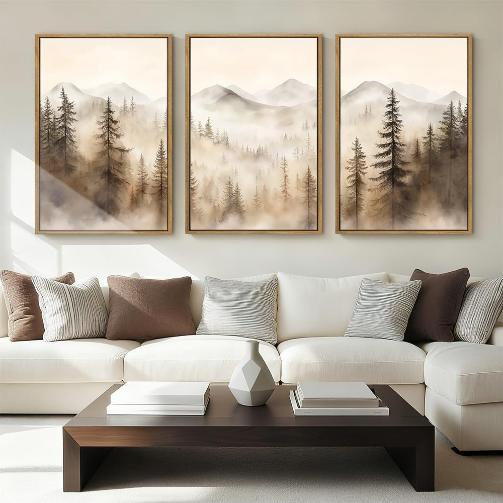 IARTTOP Extra Large Mountain Canvas Wall Art 24x36 Inch Framed Forest Woodlan...