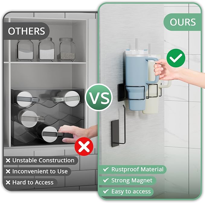 Magnetic Stanley Cup Holder for Refrigerator, Water Bottle Organizer for - Image 4