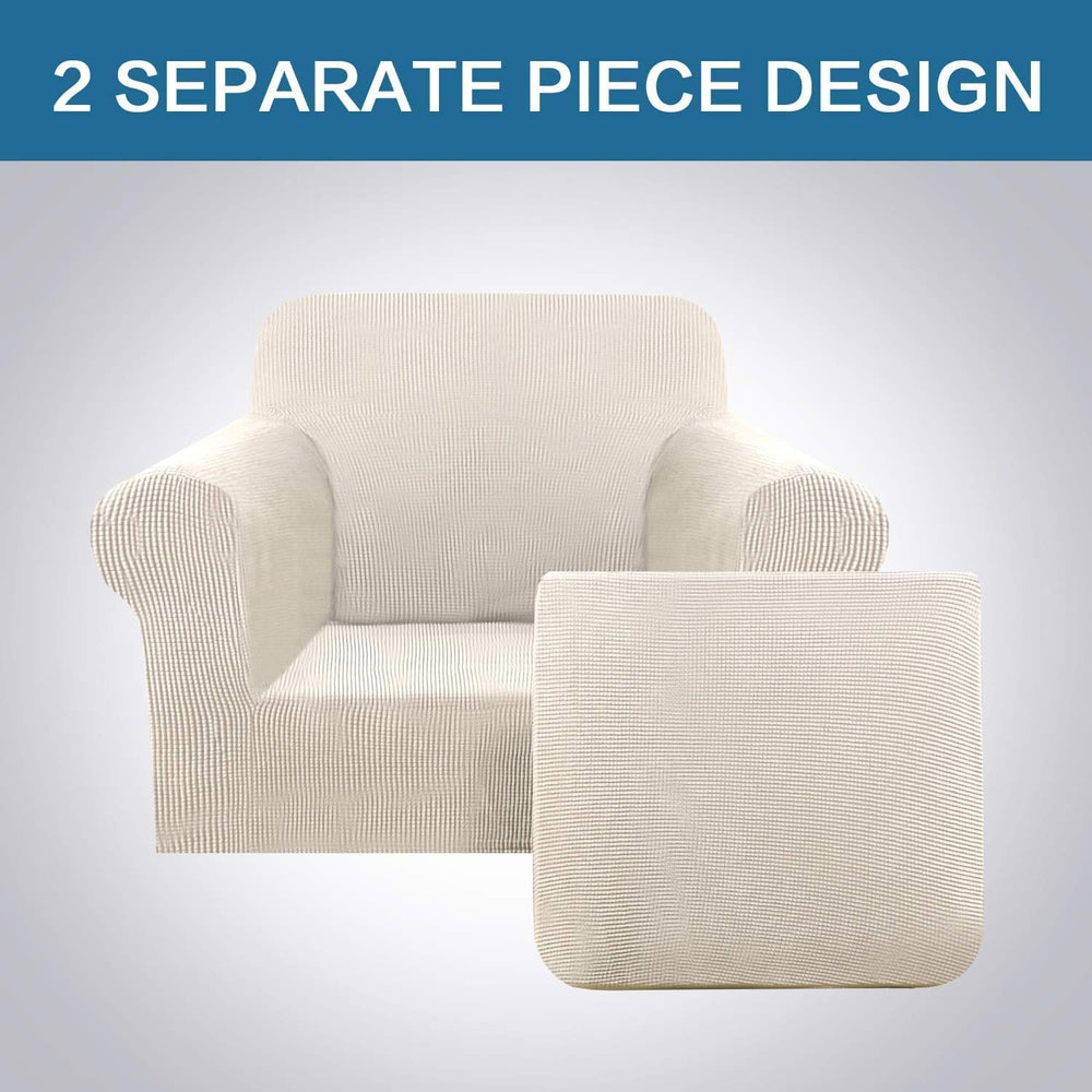 H.VERSAILTEX Stretch Armchair Cover 2 Piece Chair Covers for Living Room Furn...