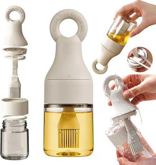 2 in 1 Oil Dispenser Bottle - 150ml/5.07oz Borosilicate Glass Basting Brush by Home