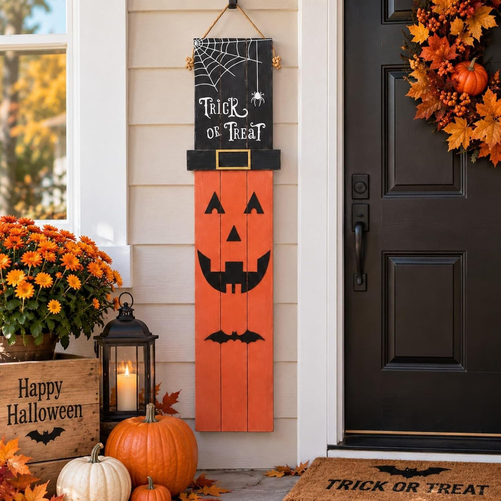 One-Piece Reversible Halloween Thanksgiving Porch Sign