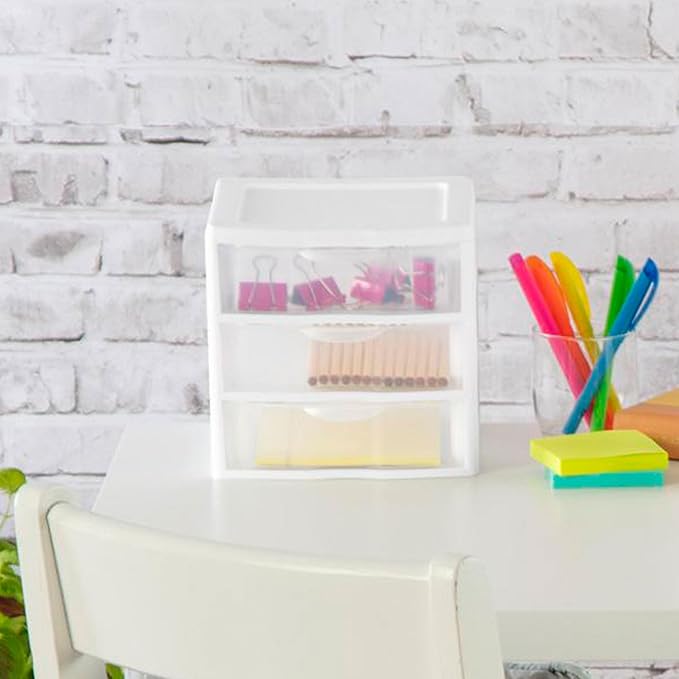 Sterilite 18-Pack Clearview 3-Drawer Cart, Small Plastic Storage Organizer - Image 5
