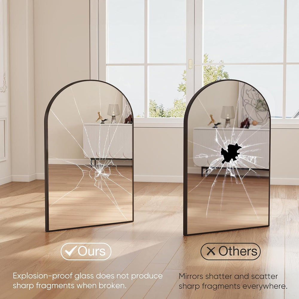 NEWBULIG 24"X36" Arched Bathroom Mirror for Over Sink, Wall Vanity ...