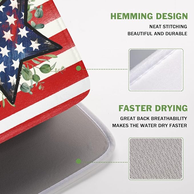 4th of July Dish Drying Mat 18x16 Inch, Patriotic Drying Mat - Image 4