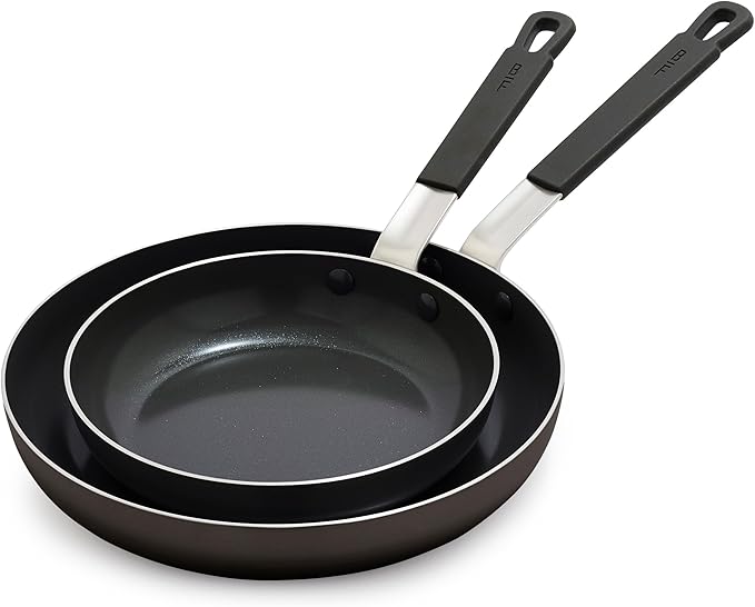 GreenPan x Bobby Flay 2 Piece- 8” and 10” Nonstick Frying Pan Skillet Set by GreenPan