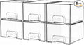Yieach 6 Pack Small Stackable Storage Drawers, 4.4 Inch Tall Stacking Acrylic by Yieach