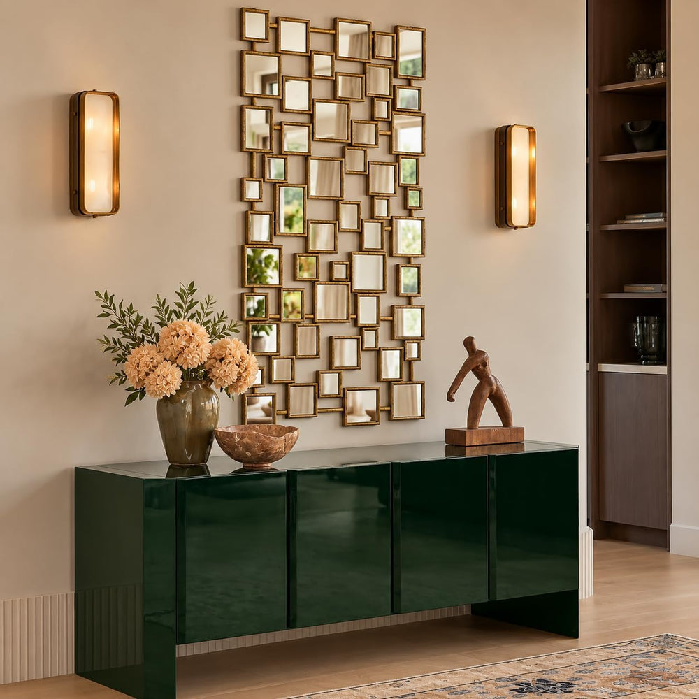 Large Modern Accent Wall Mirror for Living Room Gold 23.6"x47" Meta...