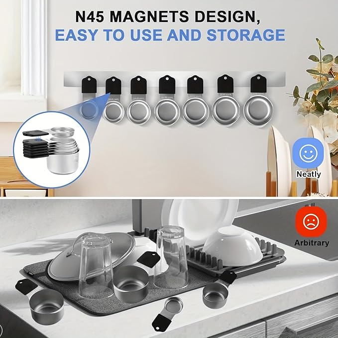 Magnetic Measuring Cups, Stainless Steel Kitchen Aid Cups Measuring set - Image 5