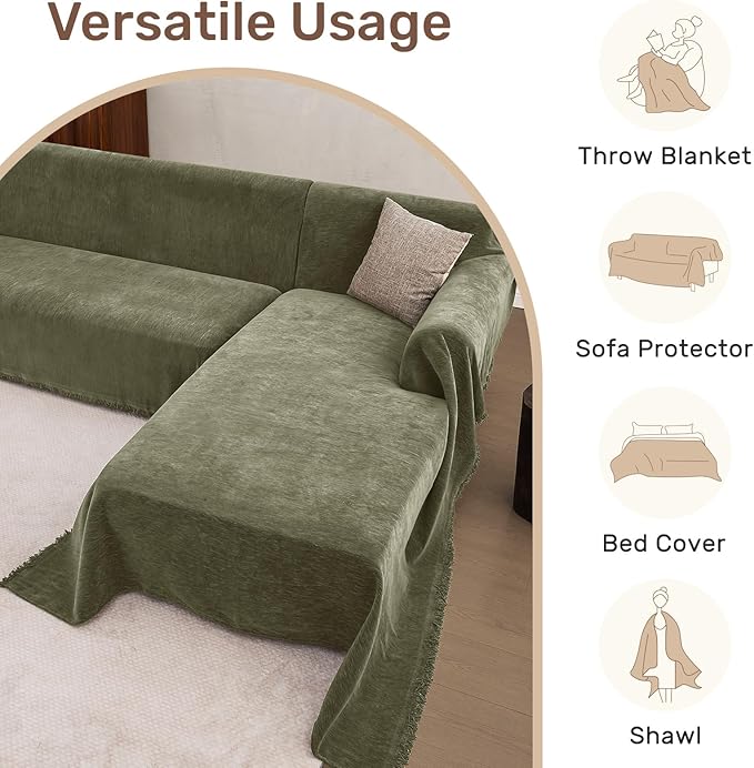 Sectional Couch Covers, 2 Pieces Washable L Shaped Couch Covers Sofa Blanket - Image 5