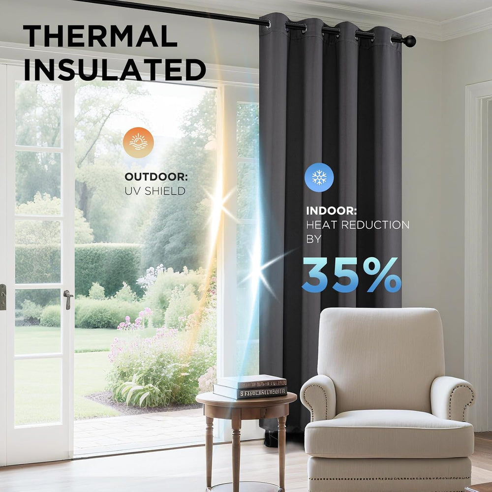Joydeco Blackout Curtains 95 Inch for Bedroom, Thermal Insulated 52 x 95 Long...