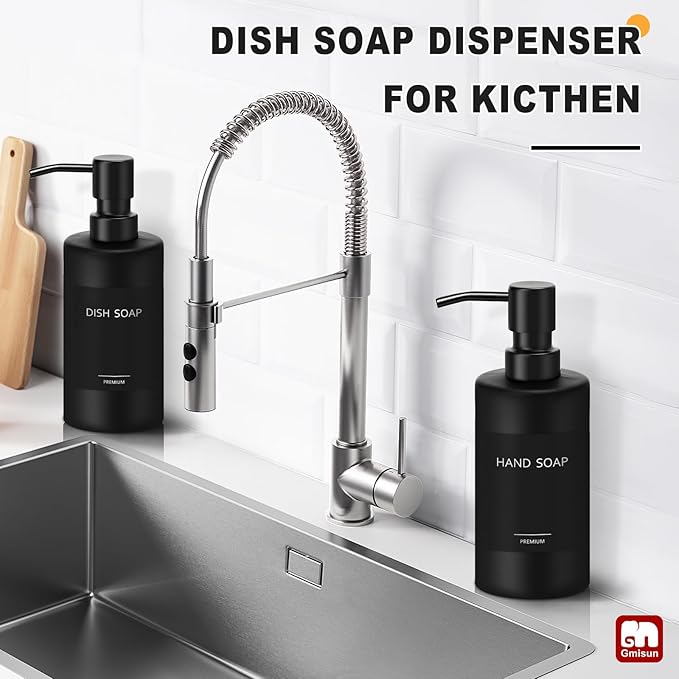 GMISUN Black Soap Dispenser, Hand Soap Dispenser Bathroom, Hand and Dish - Image 4