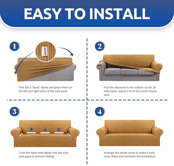 KEKUOU Stretch Sofa Cover Slipcover ，Couch Covers - Image 7