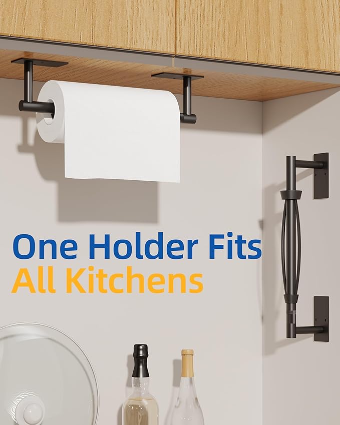 RUACQ Paper Towel Holder Under Cabinet, One Hand Tearing Paper Towel Holder - Image 7