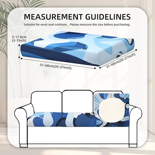 8Pcs Stretch Patio Cushion Covers, - Image 2