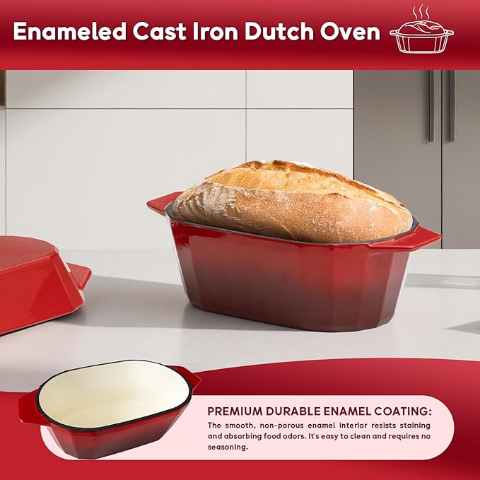 Enameled Cast Iron Sourdough Bread Oven – 3.3QT Dutch Oven - Image 5
