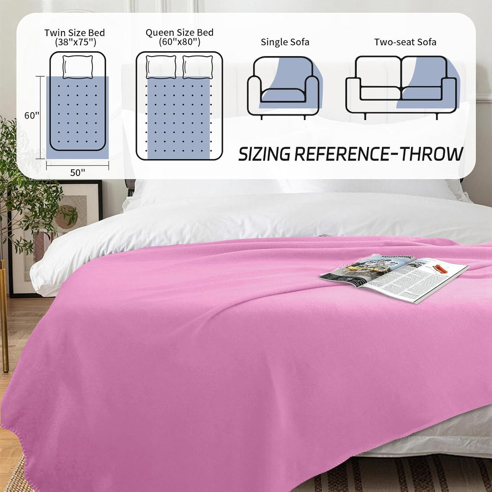 6 Pc Soft Fleece Throw Blankets 210GSM, 60x50 Inch - Lightweight Cozy Blanket...