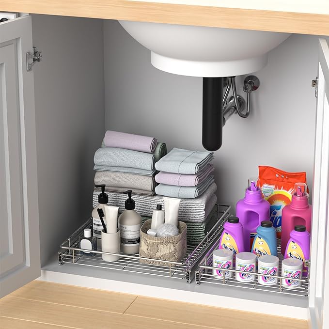 ZOINLIY Pull Out Cabinet Organizer, Versatile Slide Out Kitchen Organizers and