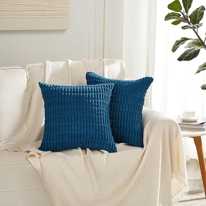 Fancy Homi 4 Packs Teal Decorative Throw Pillow Covers 16x16 Inch - Image 6