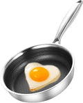 DELARLO 5.5inch Tri-Ply Stainless Steel Omelette Pans, Single Egg Frying Pan by DELARLOCOOKWARE