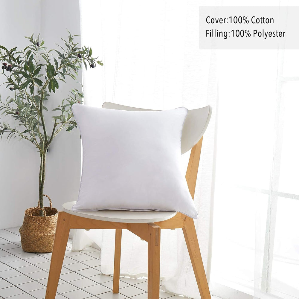 Oubonun 20 x 20 Throw Pillow Inserts (Set of 2) with 100% Cotton Cover - 20 I...