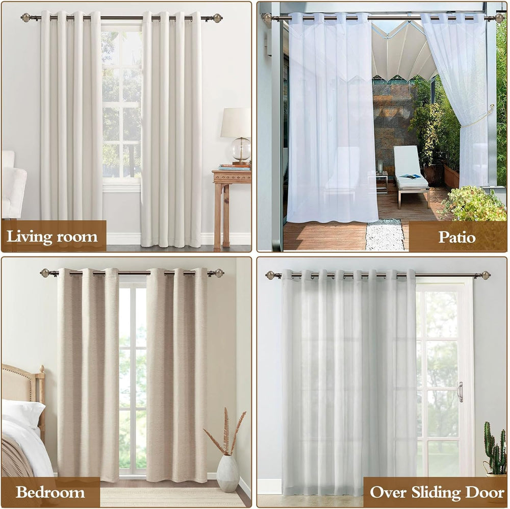 KAMANINA 2 Pack Curtain Rods 32 to 58 Inch, Bronze Drapery Rod, 1" Diameter