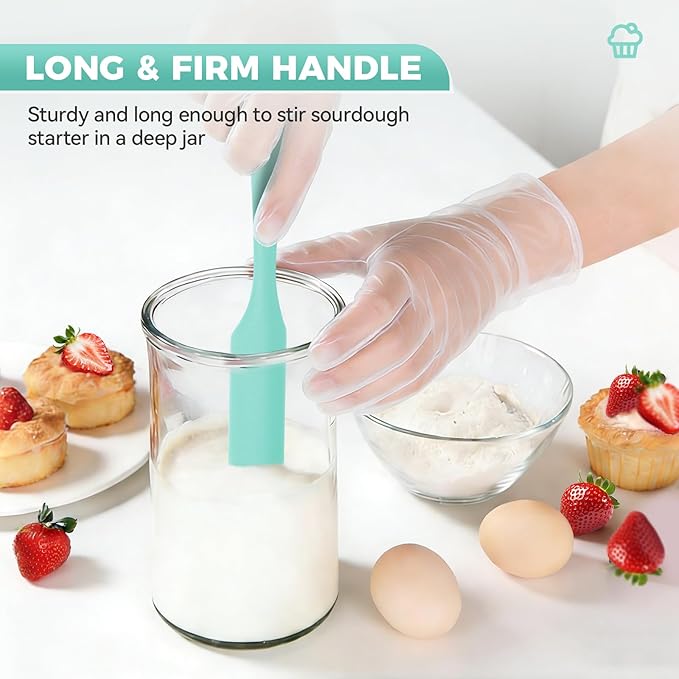 4 Pcs Silicone Jar Spatula Set, Sourdough Spurtle, Jar Scraper, Long Handle - Image 3