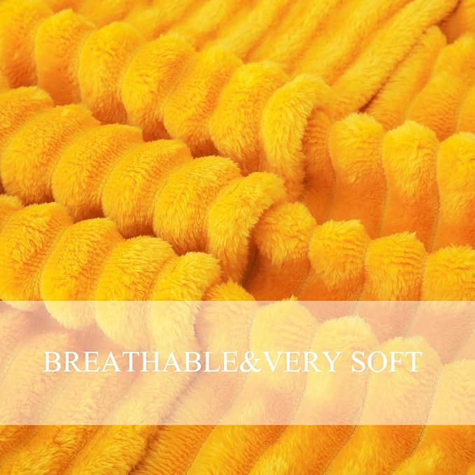 Yellow Fleece Throw Blanket 50”×60” - Image 6
