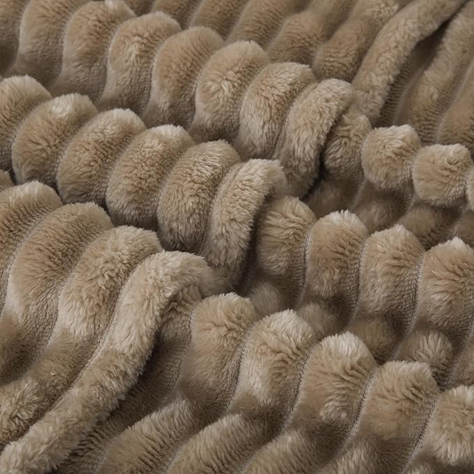 Tan Fleece Throw Blanket 90”×90” - Image 6