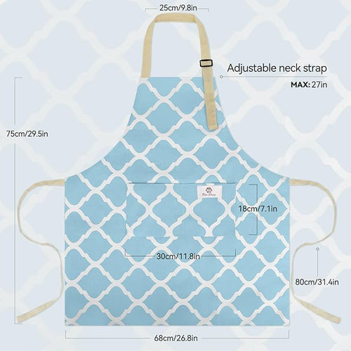 2 Pieces Aprons for Women with Pockets, Cotton Linen Waterproof Kitchen Cooking - Image 2