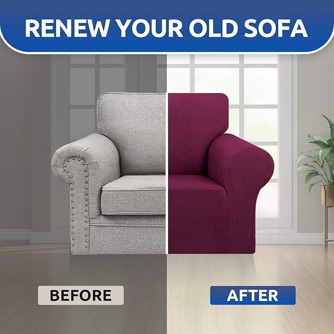 KEKUOU Stretch Single Sofa Slipcover 1 Piece Couch Sofa Cover Furniture - Image 7