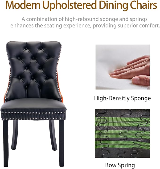 Dining Chairs Set of 6, Upholstered Tufted Dining Room Chairs with High Back,...