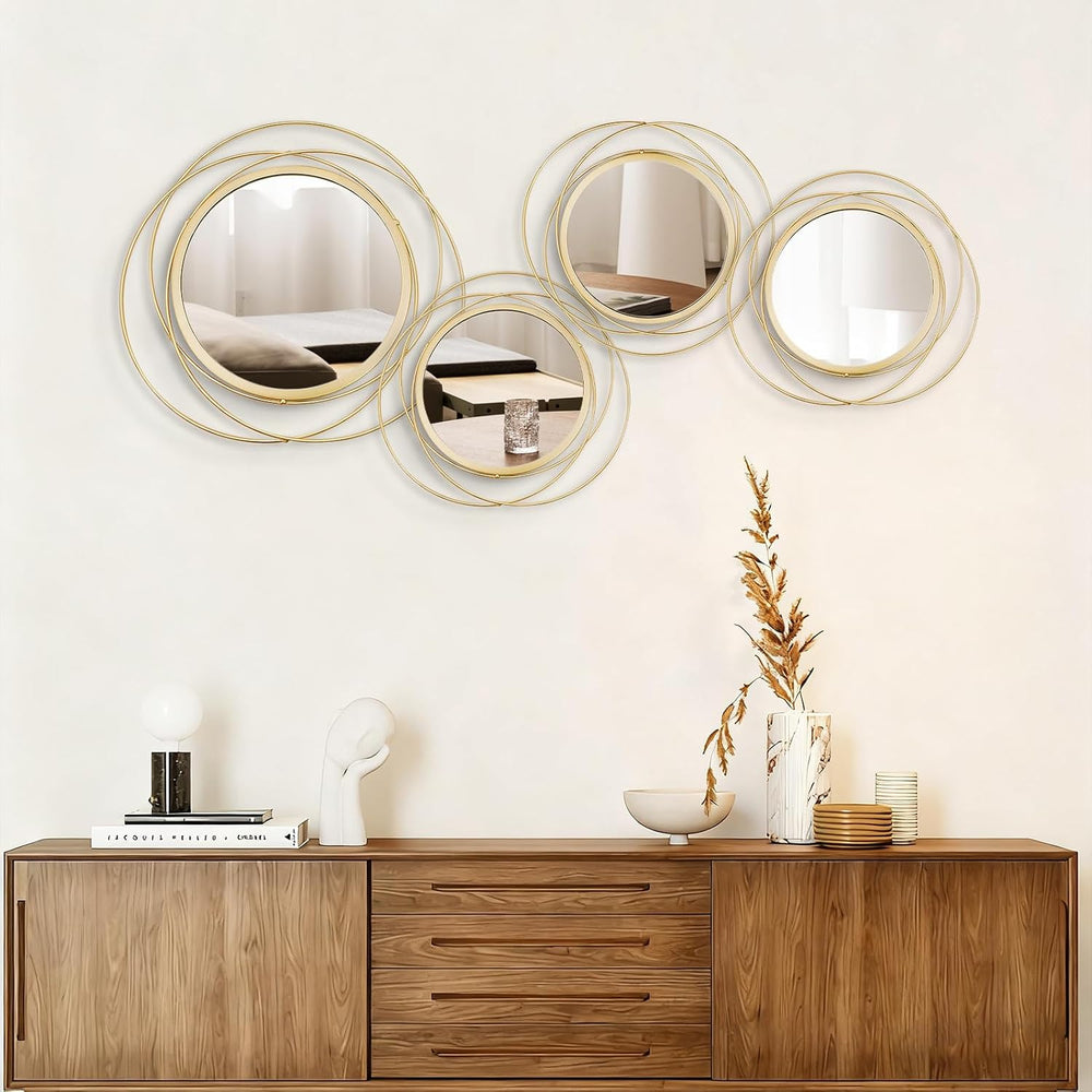 3 Set Sunburst Round Mirrors for Wall Decor Bedroom Bathroom