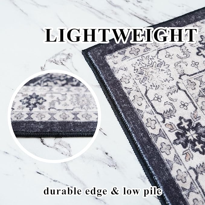 Washable 3x7 Entryway Runner Rug: Farmhouse Wide Kitchen Rug Soft Water - Image 6
