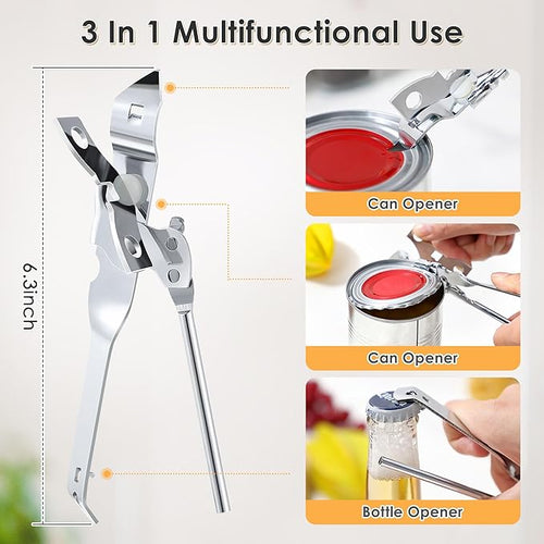 2 Pack Can Opener Manual, Safety Commercial Smooth Edge Can Opener, Heavy Duty - Image 2