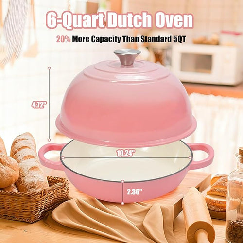 6QT Enameled Cast Iron Dutch Oven - Image 2