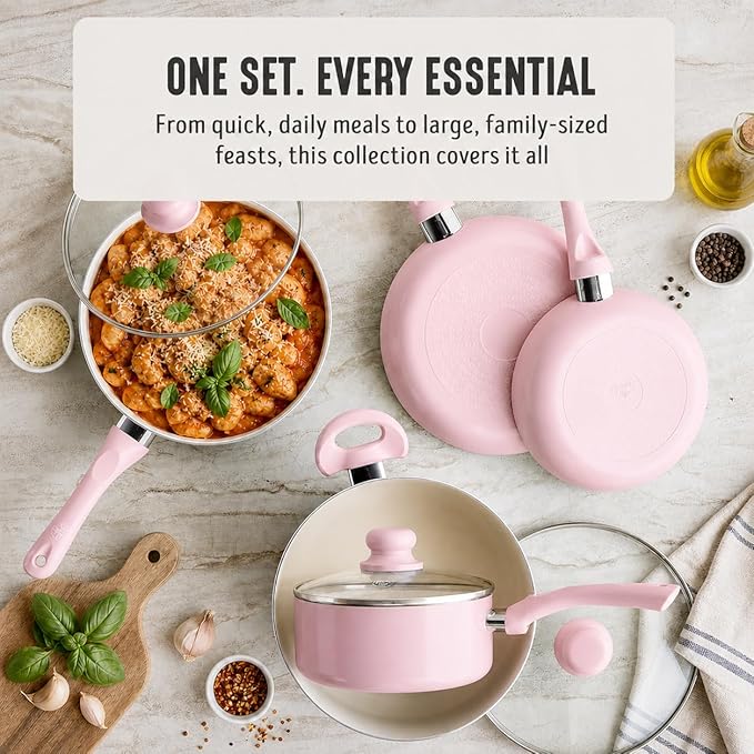 GreenLife 16-Piece Nonstick Cookware Set, Non-Toxic Ceramic Pots and Pans Set - Image 4