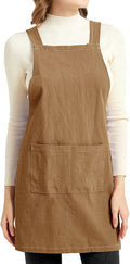 ELEZAY Aprons for Women with Pockets Plus Size Comfort Cross Back No Tie Cotton by ELEZAY