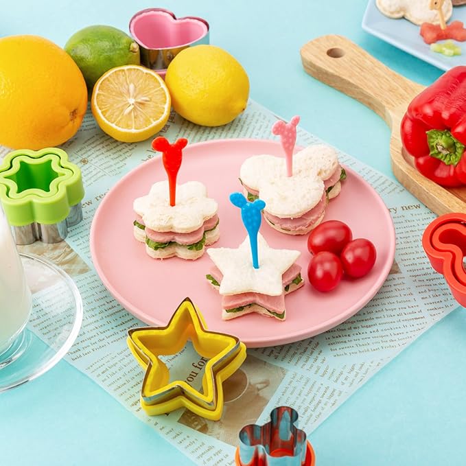 Sandwich Cutter for Kids Lunch 48 Pcs, Nifogo Sandwich Maker, Cookie Cutters - Image 8