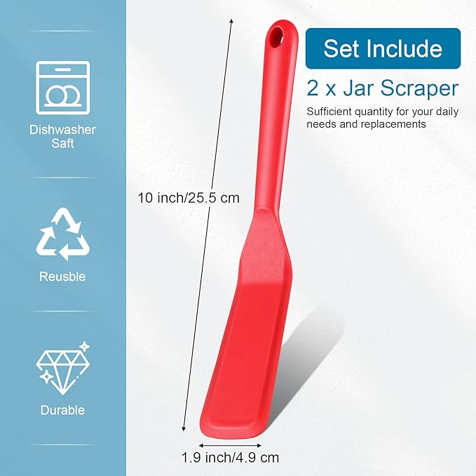 Zopeal 2 Pieces Crepe Spatula Silicone Narrow Skinny Flipper Long Heat - Image 4